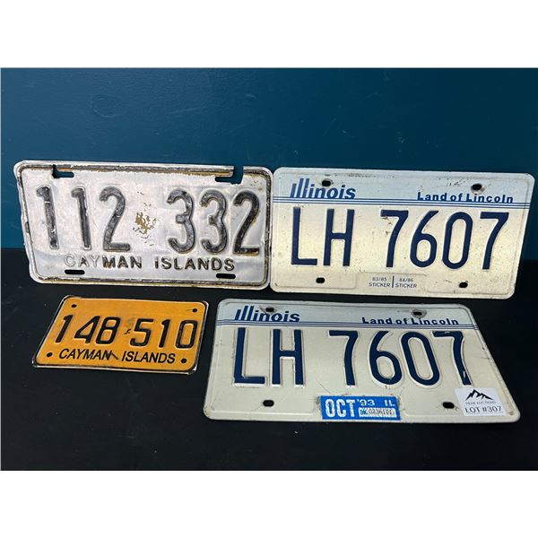 Lot of 4 Assorted License Plates (*Used)