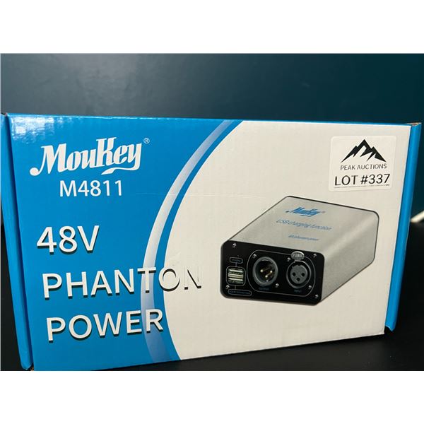 Lot of 1 Moukey 48V Phantom Power Supply w/ USB Charging