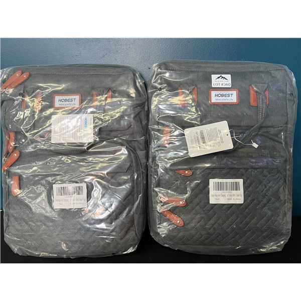 Lot of 2 Backpack Style Diaper Bags w/ Changing Insert - Grey