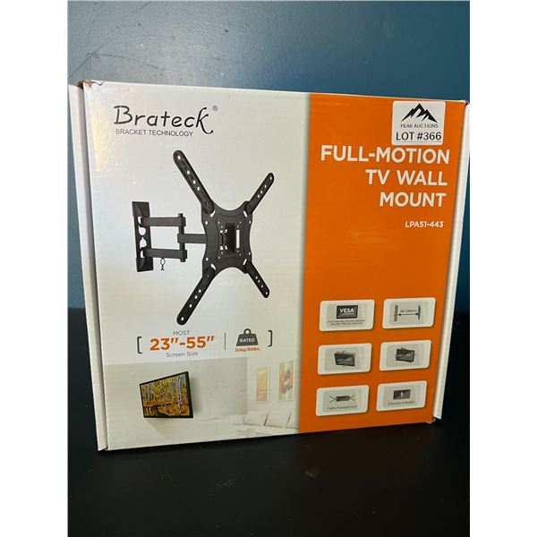 Lot of 1 Full Motion TV Wall Mount - Fits TV's up to 55"