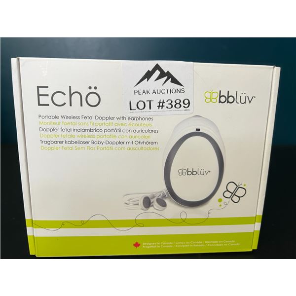 Lot of 1 Echo Portable Wireless Fetal Doppler w/ Earphones - Listen to Baby's Heartbeat at Home!