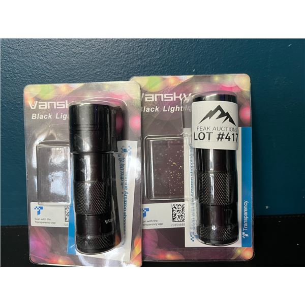 Lot of 2 Vansky Blacklight/UV Flashlights