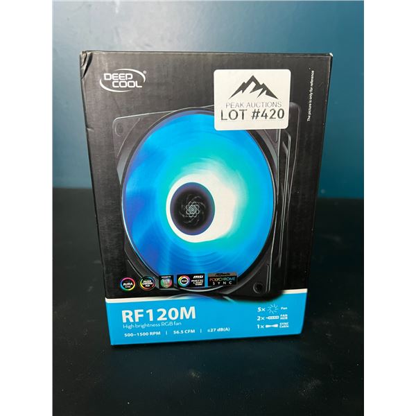 Lot of 1 DeepCool RF120M High Brightness RGB Light-Up CPU Fan