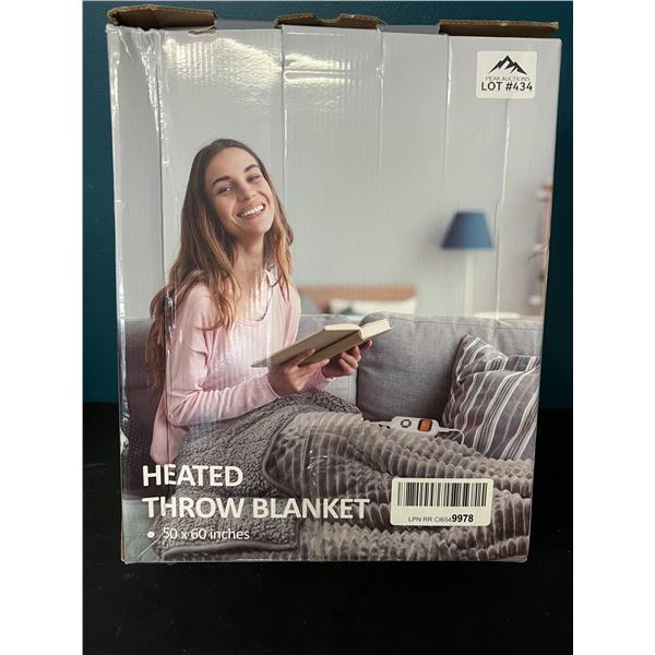 Lot of 1 Heated Throw Blanket - 50 x 60 inch - Grey
