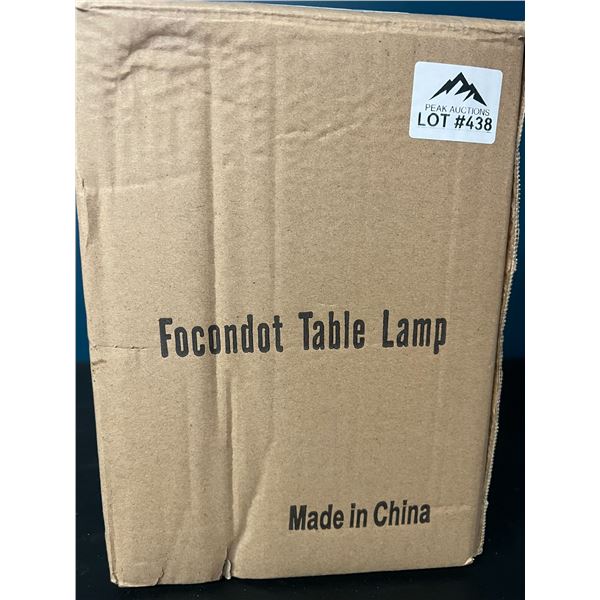 Lot of 1 Focondot Cystal Table Lamp w/ Dual USB Charging Ports & AC Outlet