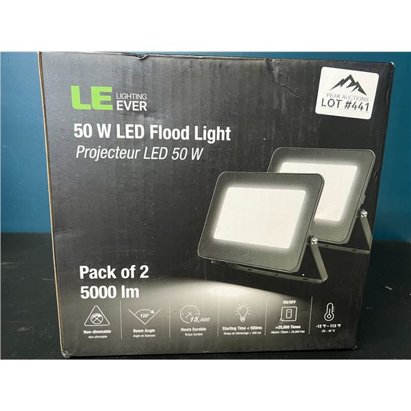 Lot of 1 2Pack LED 50W Flood Lights