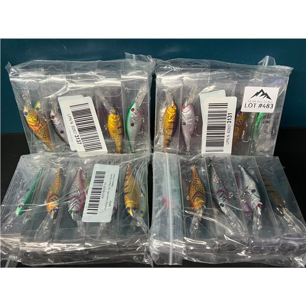 Lot of 4 Multi-Packs of Fishing Lures - 10pcs per pack
