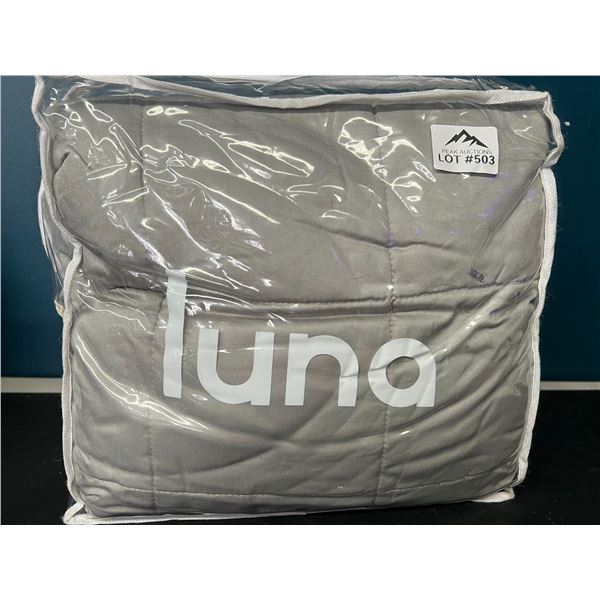 Lot of 1 LUNA Weighted Blanket - 15LBS - Queen Size - Light Grey