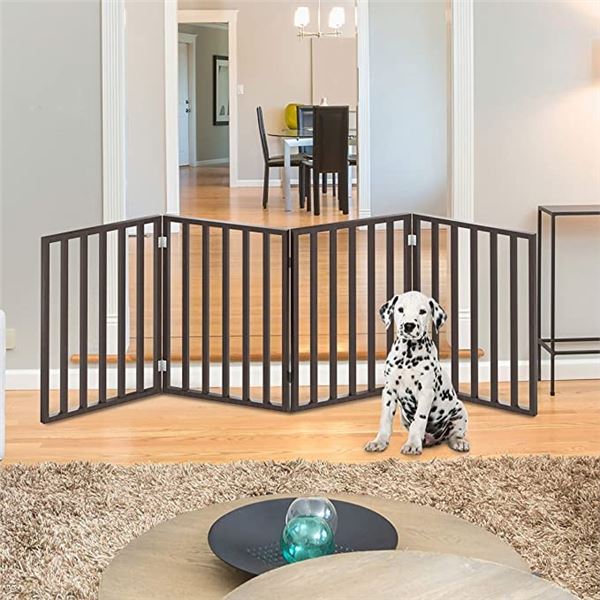Lot of 1 Wooden Pet Gate - 4-panel Indoor Pet Gate