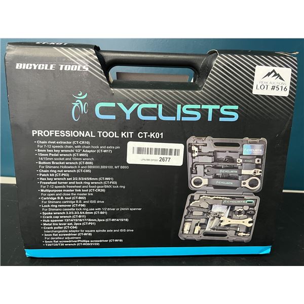 Lot of 1 Cyclists 23pc Professional Bicycle Repair Tool Kit