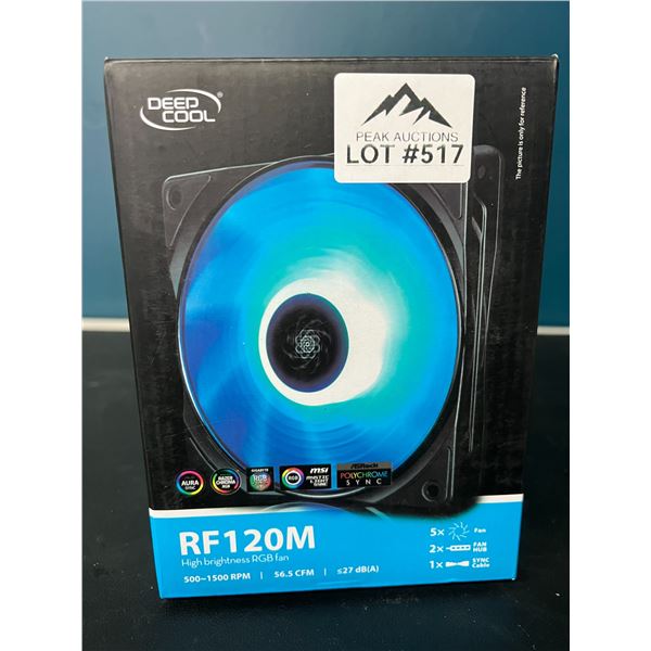 Lot of 1 DeepCool RF120M High Brightness RGB Light-Up CPU Fan