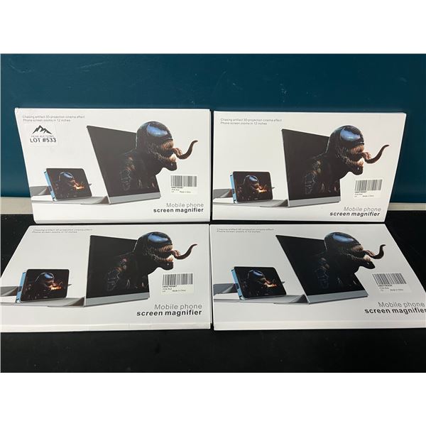 Lot of 4 Mobile Phone Screen Magnifiers