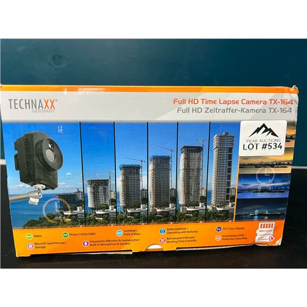 Lot of 1 Technaxx Full HD Time Lapse Camera TX-164