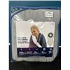Image 1 : Lot of 1 Reversible Microfleece & Sherpa Heated Throw Blanket - Grey