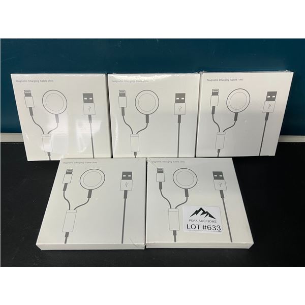 Lot of 5 Magnetic Charging Cables for Apple Products