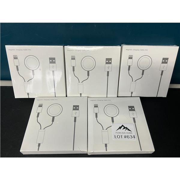 Lot of 5 Magnetic Charging Cables for Apple Products