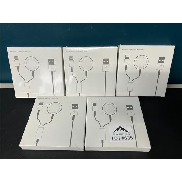 Lot of 5 Magnetic Charging Cables for Apple Products