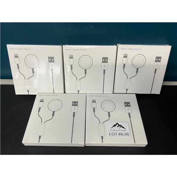 Lot of 5 Magnetic Charging Cables for Apple Products