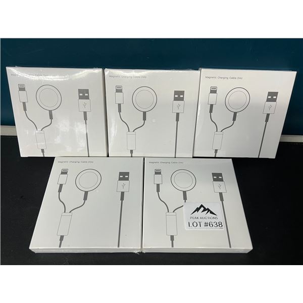 Lot of 5 Magnetic Charging Cables for Apple Products