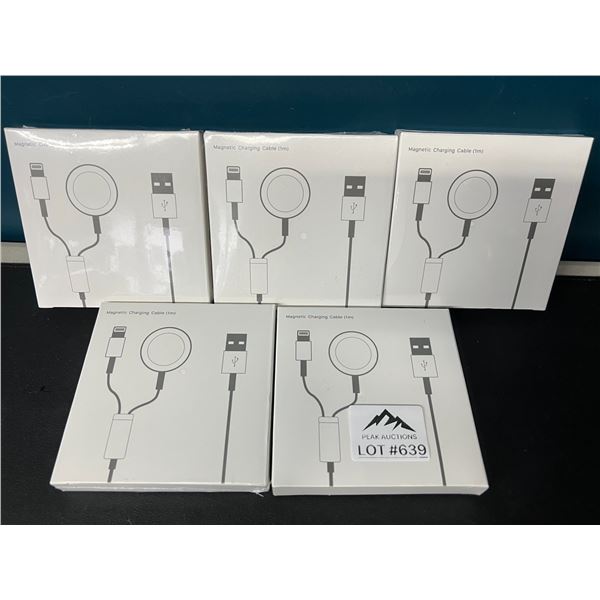 Lot of 5 Magnetic Charging Cables for Apple Products