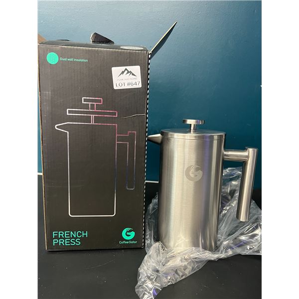Lot of 1 CoffeeGator Stainless Steel French Press for Coffee