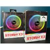 Image 1 : Lot of 2 Storm X3 LED ARGB Light-Up Gaming Fans for PC