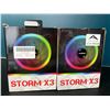 Image 1 : Lot of 2 Storm X3 LED ARGB Light-Up Gaming Fans for PC