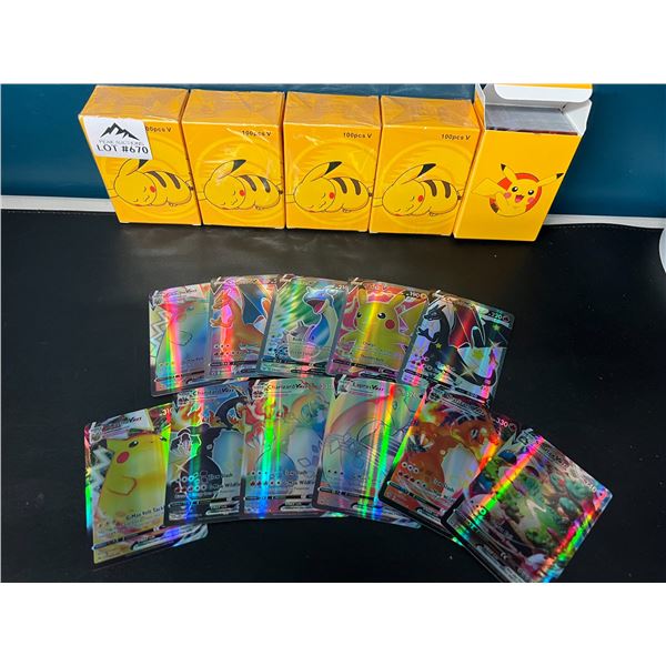 Lot of 5 Packs of Fan Art Foil Pokemon Cards - 100pcs each
