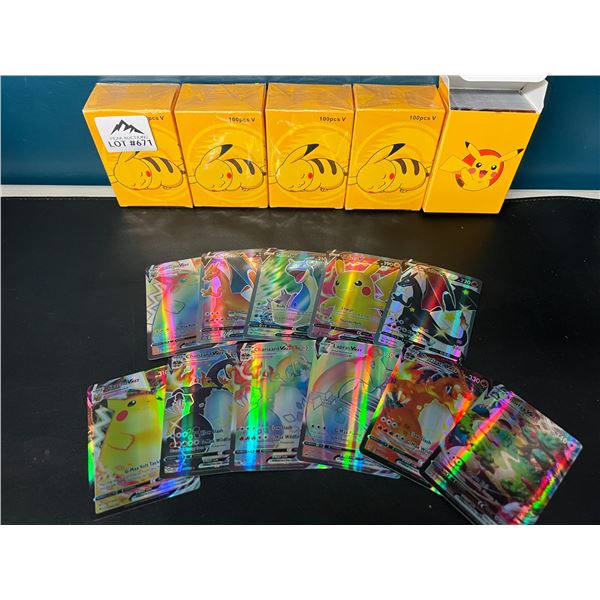 Lot of 5 Packs of Fan Art Foil Pokemon Cards - 100pcs each