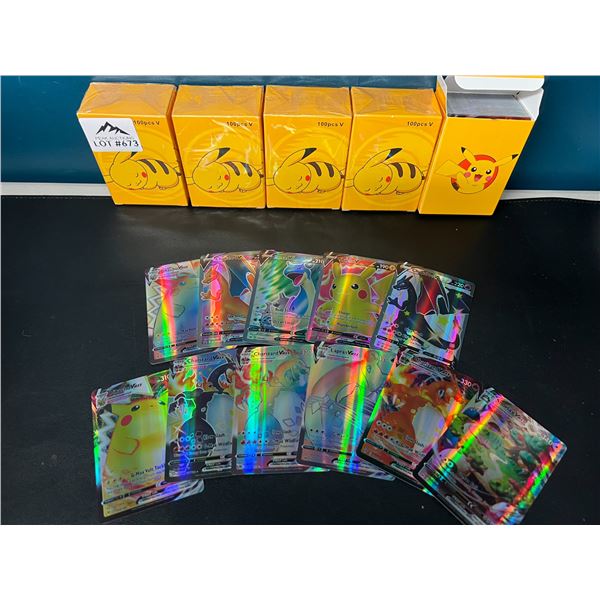 Lot of 5 Packs of Fan Art Foil Pokemon Cards - 100pcs each