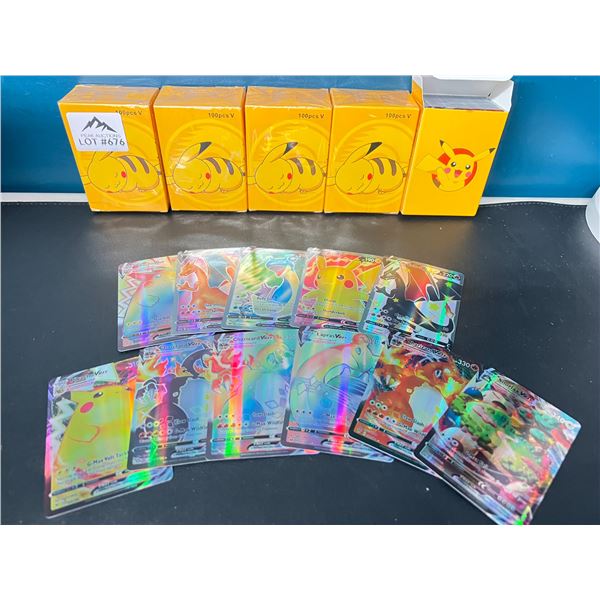 Lot of 5 Packs of Fan Art Foil Pokemon Cards - 100pcs each