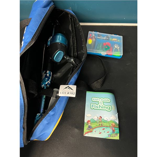 Lot of 1 Kids Fishing Rod Kit w/ Storage Bag