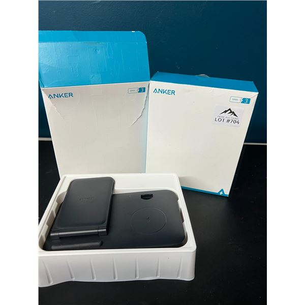 Lot of 2 Anker 335 Wireless Chargers - 3-in-1 Wireless Charging Stations