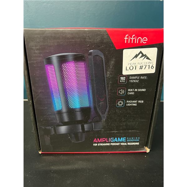 Lot of 1 FiFine Ampligame RGB Streaming Podcast Microphone