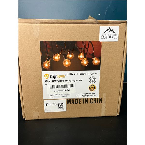 Lot of 1 Brightown LED Globe Outdoor String Light Set