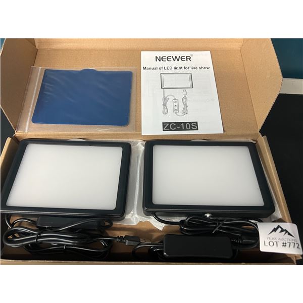 Lot of 1 Neewer 2pack Dimmable 5600K USB Colorful Video Lighting Kit w/ Tripod