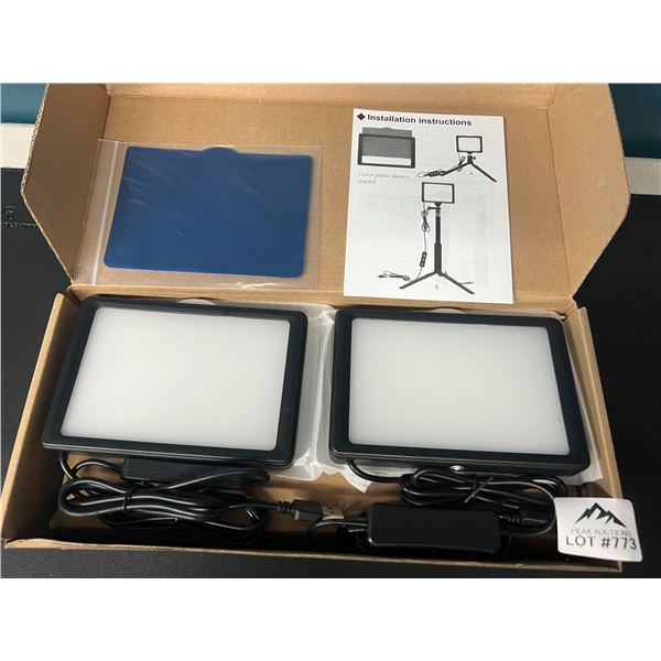 Lot of 1 Neewer 2pack Dimmable 5600K USB Colorful Video Lighting Kit w/ Tripod