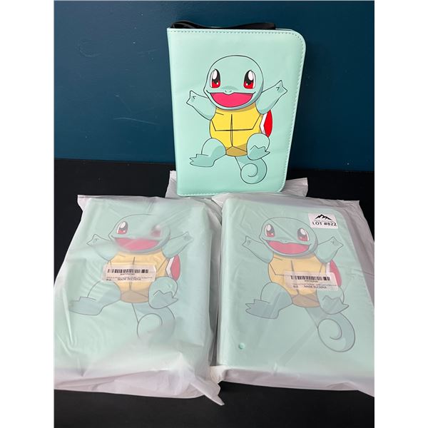 Lot of 3 Pokemon Leather 4-Pocket Premium Card Binders