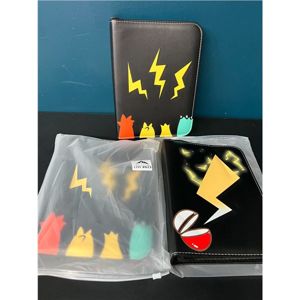 Lot of 3 Pokemon Leather 4-Pocket Premium Card Binders