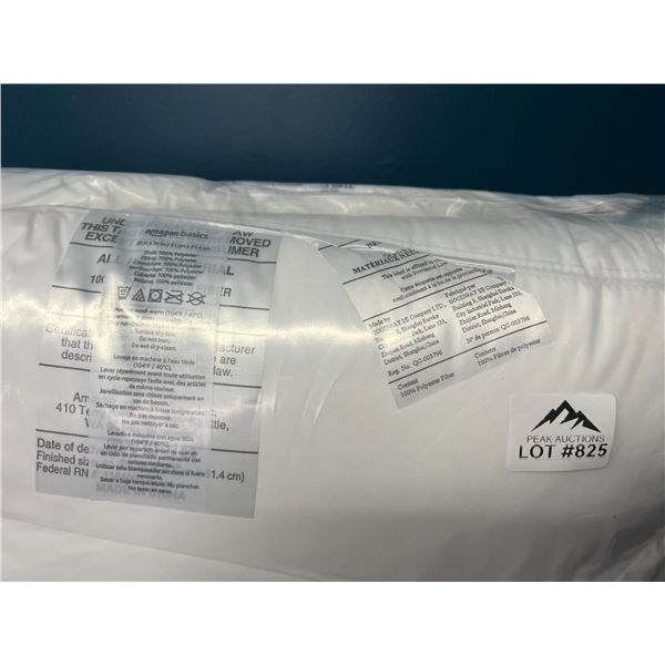 Lot of 2 Amazon Basics Bed Pillows - 20 x 36 inch