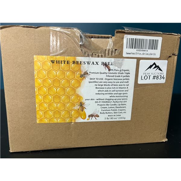 Lot of 1 5LB Box of 100% Pure - White Beeswax Pellets