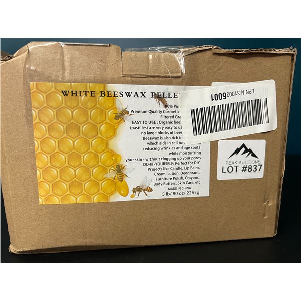 Lot of 1 5LB Box of 100% Pure - White Beeswax Pellets