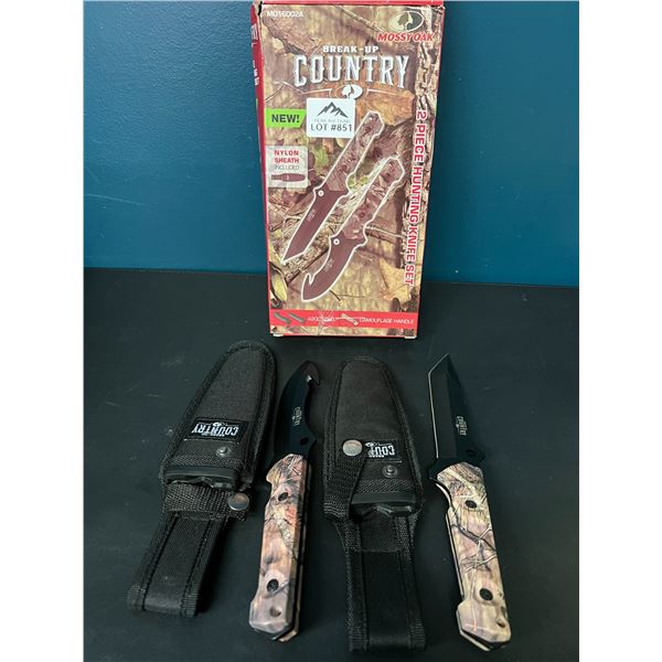 Lot of 1 Mossy Oak Break-up Country 2pcs Hunting Knife Set