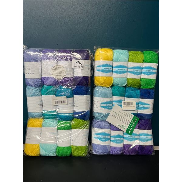 Lot of 2 Multi-Packs of Yarn (Multicoloured) - 15pc per pack