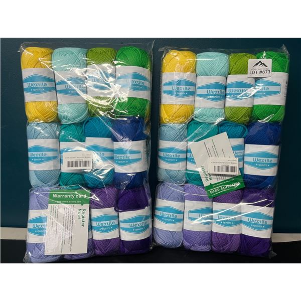 Lot of 2 Multi-Packs of Yarn (Multicoloured) - 15pc per pack