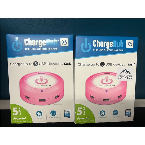 Lot of 2 ChargeHub X5 USB Superchargers/Charging Stations