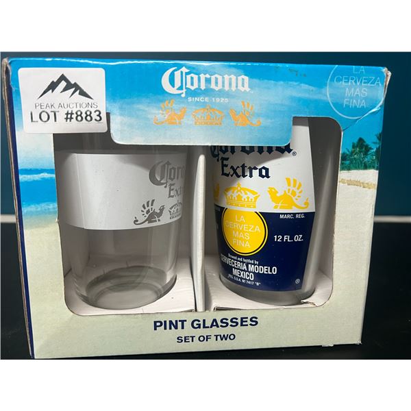 Lot of 1 2-Pack Corona Pint Beer Glasses