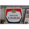 Image 2 : Plastic Molson Canadian Sign Framed Beer Coasters 19" x 24" 