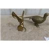 Image 4 : Lot of 3 Brass Animal Ornaments; Mouse, Bird, Deer