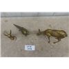 Image 5 : Lot of 3 Brass Animal Ornaments; Mouse, Bird, Deer